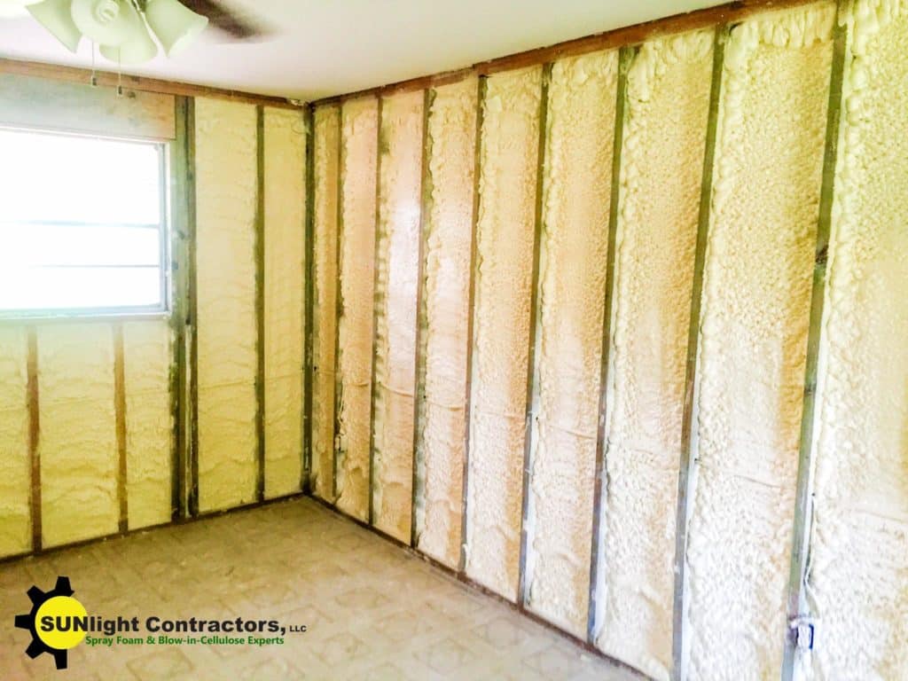 Sunlight contractors insulation in walls