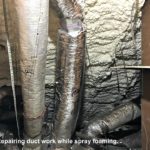 Encapsulating duct work Spray Foam Insulation