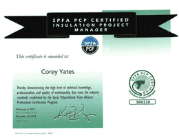 2018 certification Master Spray Foam Installer