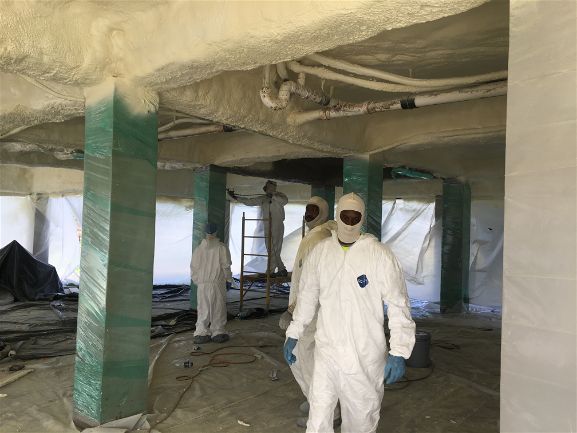 The installation of closed cell spray foam