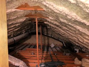 Attic with open cell spray foam insulation 8