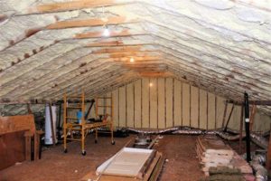 Room with open cell spray foam insulation