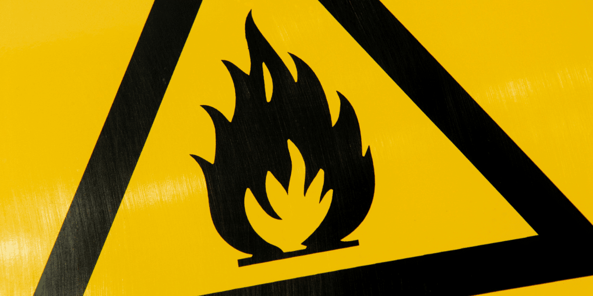 A fire hazard sign