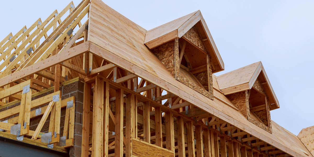 Wood frame construction of a home