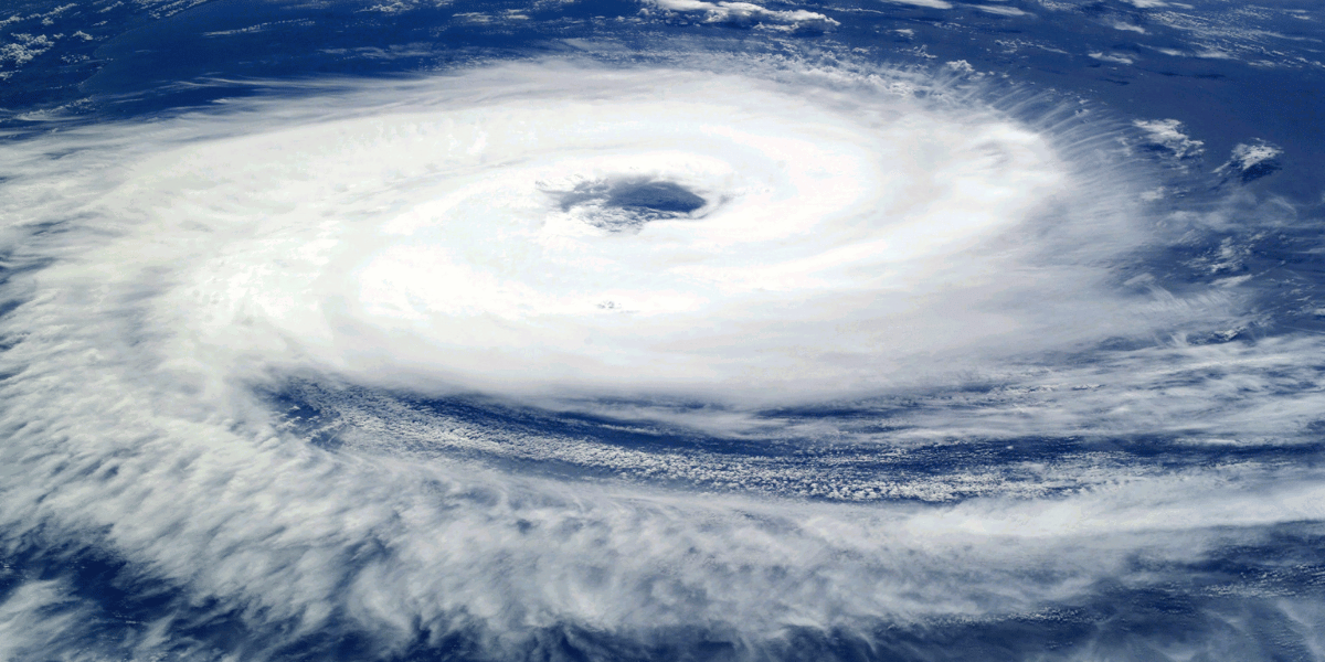 A satellite view of a hurricane