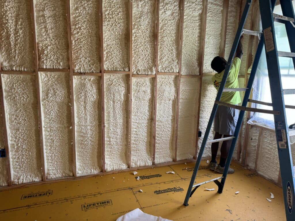 wall closed cell  insulation - Sunlight Contractors case study